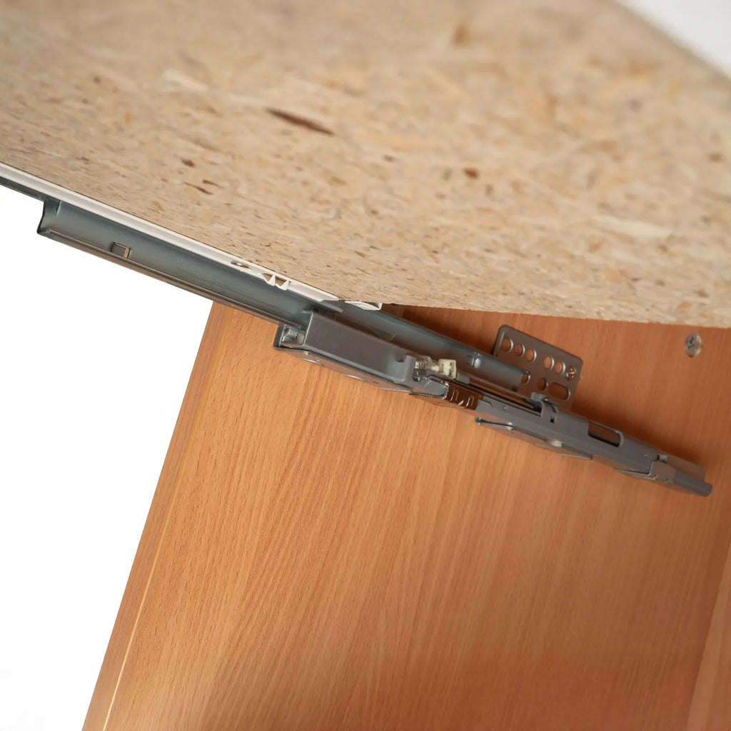 Medizinschrank mit Auszugsplatte | Rollen & Schublade | Buche