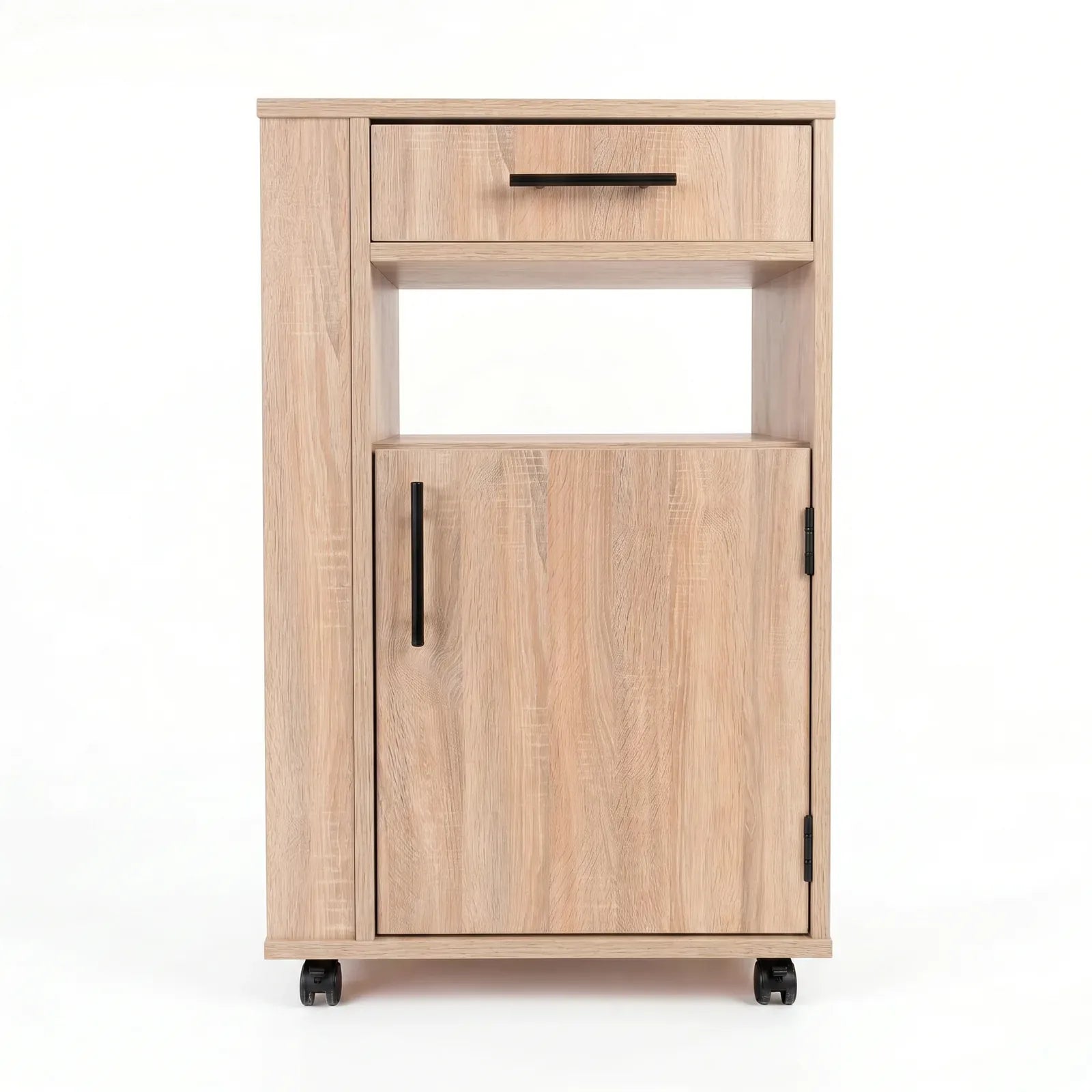 Medizinschrank mit Auszugsplatte | Rollen & Schublade | Eiche Sonoma