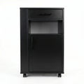 Medizinschrank mit Auszugsplatte | Rollen & Schublade | Schwarz