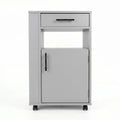 Medizinschrank mit Auszugsplatte | Rollen & Schublade | Grau