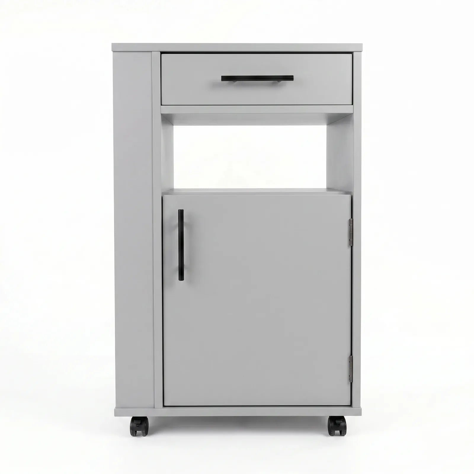 Medizinschrank mit Auszugsplatte | Rollen & Schublade | Grau