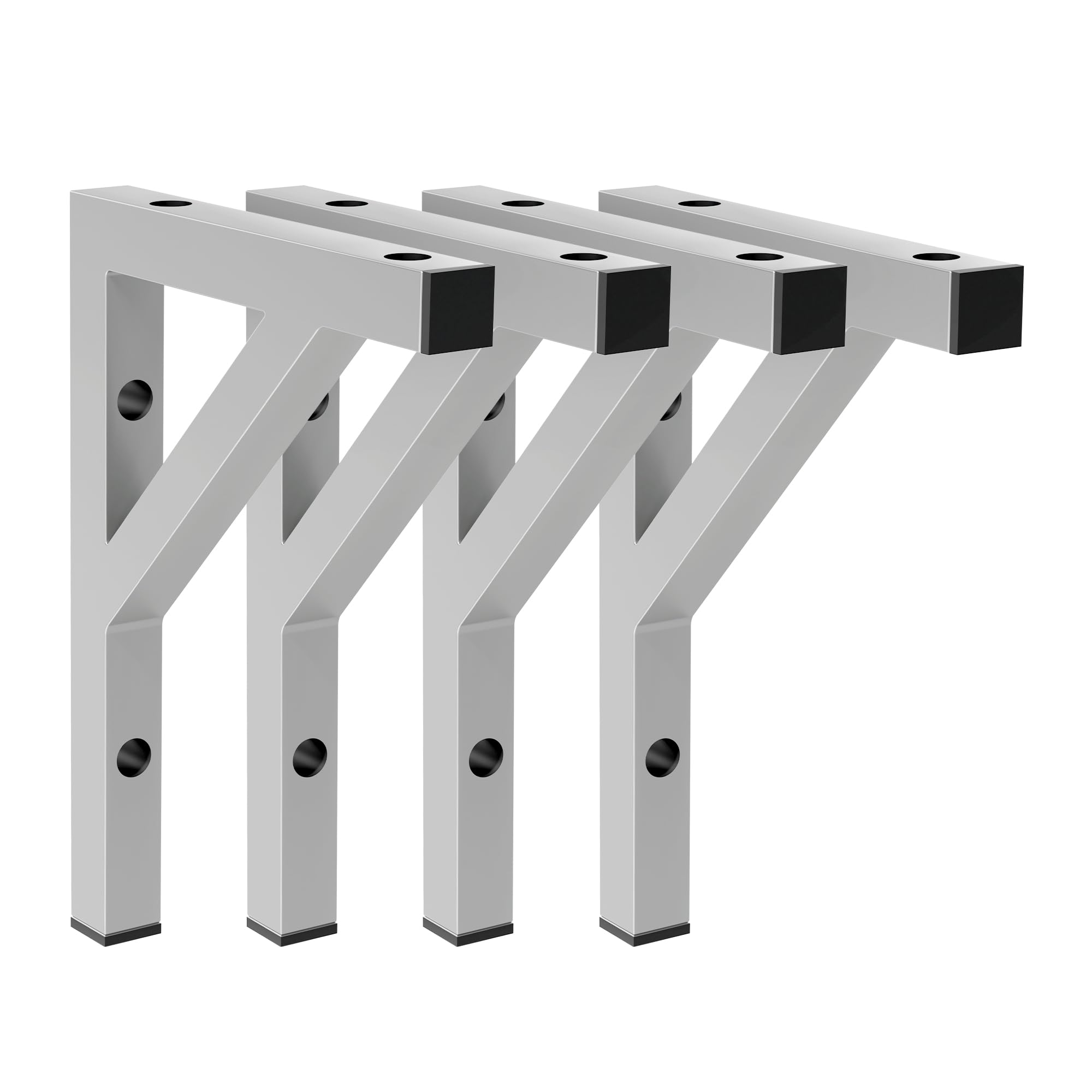 Winkelträger Stahl | 28 x 21,5 cm | Silber (4er-Set)