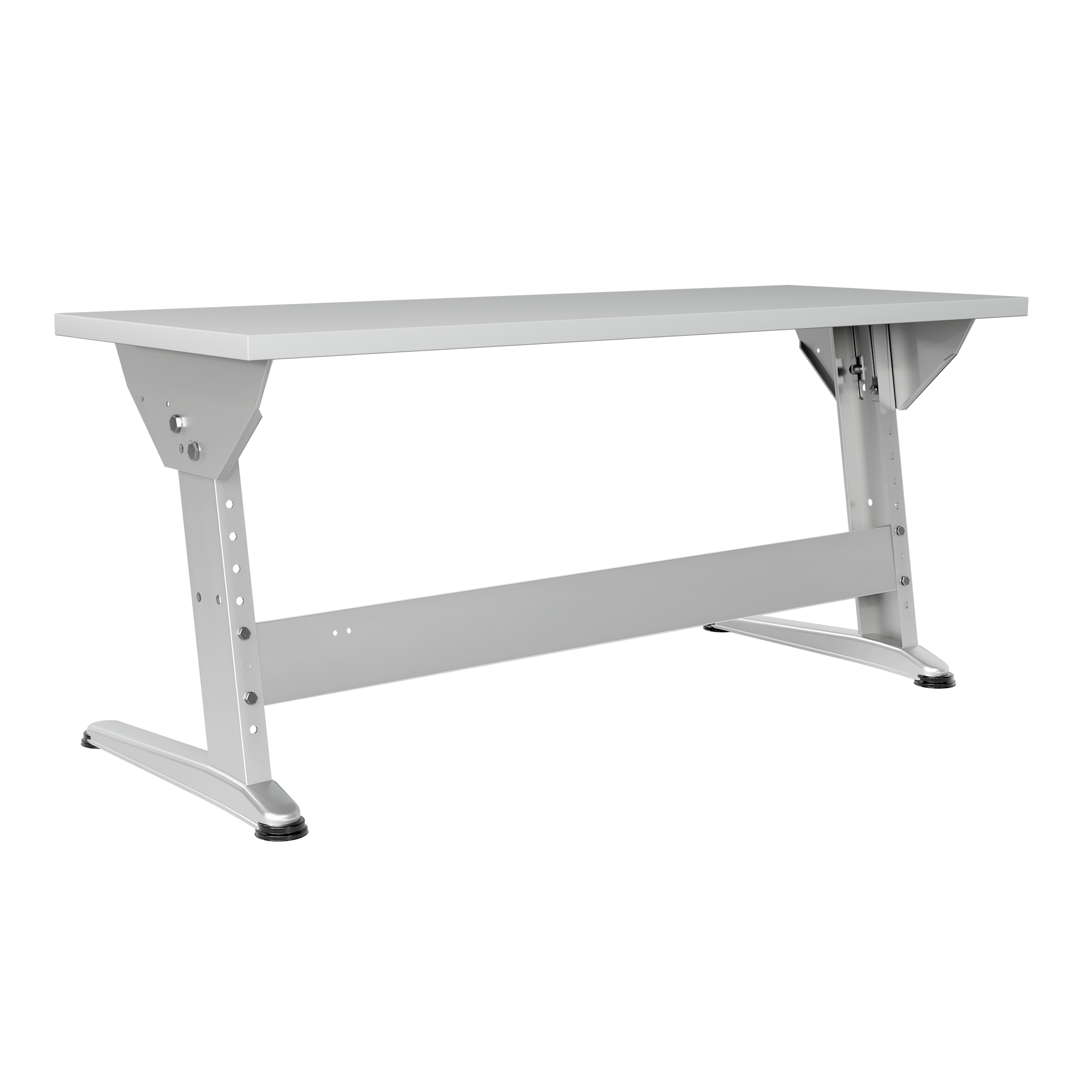 Doppelschreibtisch | 130 × 50 cm | Grau / Silber