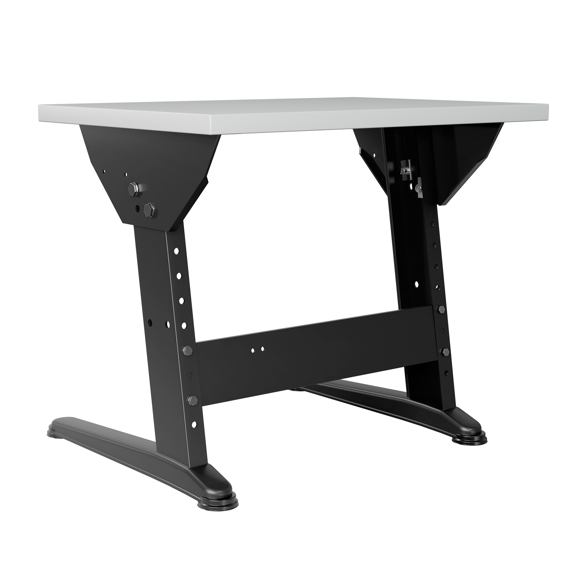 Einzelschreibtisch | 70 × 50 cm | Grau / Schwarz